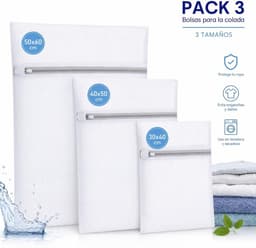 Waszakken, maat XL, L en M, met verborgen ritssluiting, voor gevoelige kleding, bescherming voor kleding, beha's en ondergoed, herbruikbaar en robuust, 3 stuks — thumbnail 3