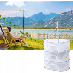 Multifunctioneel Droognet - Hangend Kruiden Droogrek - 3 Lagen - 70x50 cm - Ophangbaar - met Rits - Ruimtebesparend - Voor Kruiden Bloemen en Kleding - Balkon — thumbnail 2