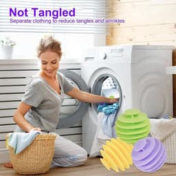 Set van 6 herbruikbare wasballen voor wasmachine en droger - Bespaar energie en tijd met drogerballen. — thumbnail 2