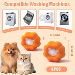 SnelShoppen - Huisdierenhaarverwijderaar Wasmachine - 8 Stuks Herbruikbare Pluisballen - Effectieve Dierenhaarverwijderaar voor Kleding - Vermindert R — thumbnail 3