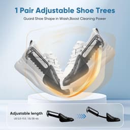 SnelShoppen - 2-Pack Waszak voor Schoenen met Mesh Zijvakken, Machinewasbaar, 360° Reiniging, Verborgen Zijrits, Wit, Ideaal voor Thuis en Reizen — thumbnail 2