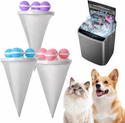 3 stuks - Wasmachine filterzakken - Wasmachine pluizenfilterzak - Drijvende wasmachinefilterzak - Pluizenverzamelaar voor wasmachines - Herbruikbaar - Voorkomt verstopping van de wasmachineafvoer - Blauw, Roze, Paars — thumbnail 1