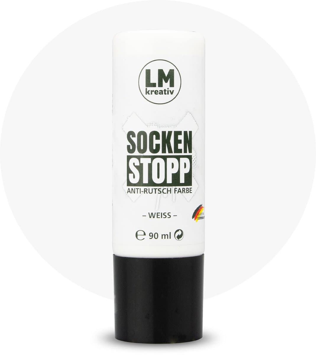 LM-Kreativ Sock Stop Colour textielverf - antislip verf voor sokken en tapijten - wit - 90 ml — afbeelding 1