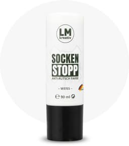 LM-Kreativ Sock Stop Colour textielverf - antislip verf voor sokken en tapijten - wit - 90 ml — thumbnail 1