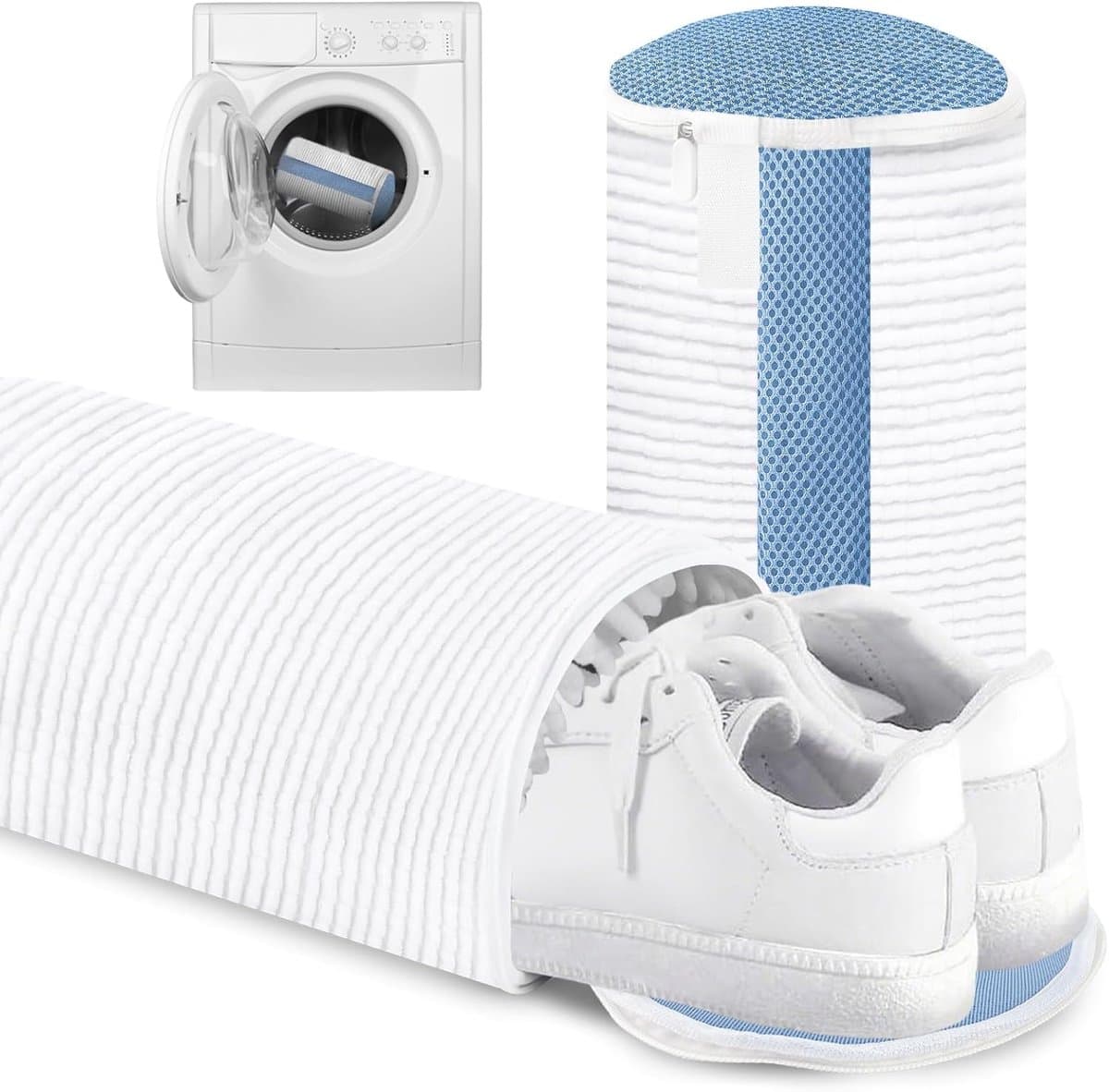 2 stuks schoenwaszak, schoenwaszak, wasmachine, rondom reiniging, herbruikbare waszak, schoenen voor wasmachine met verborgen ritssluiting, wasnet voor sneakers — afbeelding 1