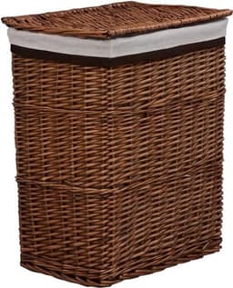 Wasmand – Wasbox – Wassorteerder – Opbergmand – Waszak – Handgevlochten Wilgentakken – Ruime Inhoud 43x34x57,5 cm — thumbnail 3