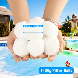 Filterballen voor zwembad, 1400 g, filterballen voor zandfilterinstallaties, vervanging van 45 kg filterzand, kwartszand, herbruikbare Steinbach zwembad, filterballen, zwembad met wasnet, voor — thumbnail 5