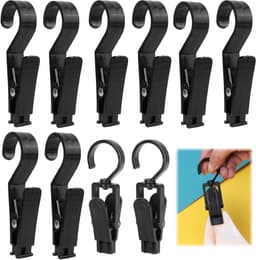 Wasknijpers, campingtentclips, lichthaak, laarsklem, multifunctionele klemhaak voor campinglamp, handdoekklemmen, outdoor, handdoeken, clips, klemhaken voor campinglamp (zwart) — thumbnail 1