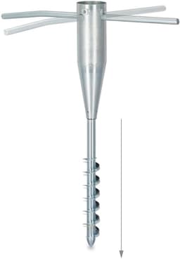 grondanker parasols en droogmolens, grondpen met adapters, 25-55 mm, om in de grond te draaien, zilver-rood — thumbnail 4