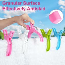 10 stuks kleurrijke strandhanddoekclips, extra grote plastic wasclip wasknijpers winddichte kledingspelden voor strand, zwembad, dagelijkse wasserette, zware badhanddoek — thumbnail 5