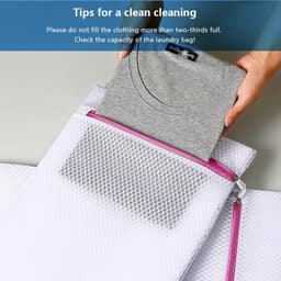 Waszakken voor wasmachine, 2 stuks, waszakken met roze ritssluiting, wasnet, reizen, opbergen, organisatiezak voor truien, overhemden, ondergoed (50 x 60 cm) — thumbnail 5