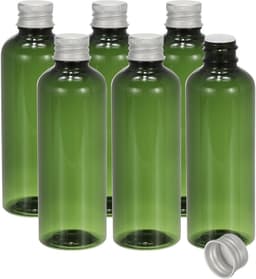 Reisflessen met schroefdop, 6 stuks 3.4 oz (100 ml) Lekvrije Hervulbare Lege Dispenser Container Knijpfles met Aluminium Schroefdeksel voor Shampoo Toiletartikelen Lotion Cream, Groen — thumbnail 1