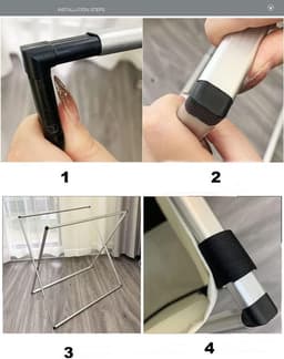 Opvouwbare wasmand, 3 compartimenten met handvat voor badkamer slaapkamer (met trekkoord net) — thumbnail 4