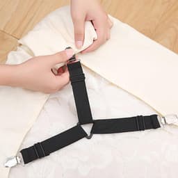 SnelShoppen - Bedlaken Klemmen Set van 4, Verstelbare Spanners voor Bedlakens met Metalen Clips, Elastische Hoek Klemmen voor Stabiliteit en Stevighei — thumbnail 4