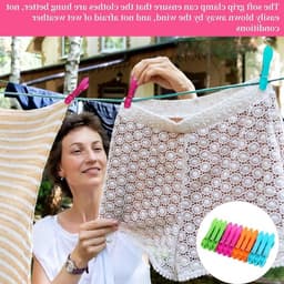 60 stuks wasknijpers met opbergtas, duurzame PP-materiaal, roestvrijstalen veren, antislip clips voor binnen en buiten, perfect voor wasserette, thuisgebruik en reizen — thumbnail 5