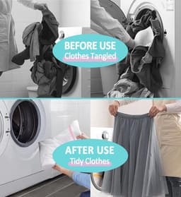 Wasmachine Wasnet, 50 x 60 cm, Kleine Waszak met Verborgen Rits, Bescherming tegen Vouwen en Deformatie van Kleding, Ideaal voor Delicate Stoffen en Wassen — thumbnail 3