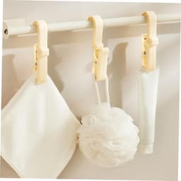 Wasknijpers Met Clips - Washaken Hanger - Kleding Drogen - Zware Dienst - 12.50X3.50X2.00CM - Beige — thumbnail 3
