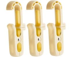 Wasknijpers Met Clips - Washaken Hanger - Kleding Drogen - Zware Dienst - 12.50X3.50X2.00CM - Beige