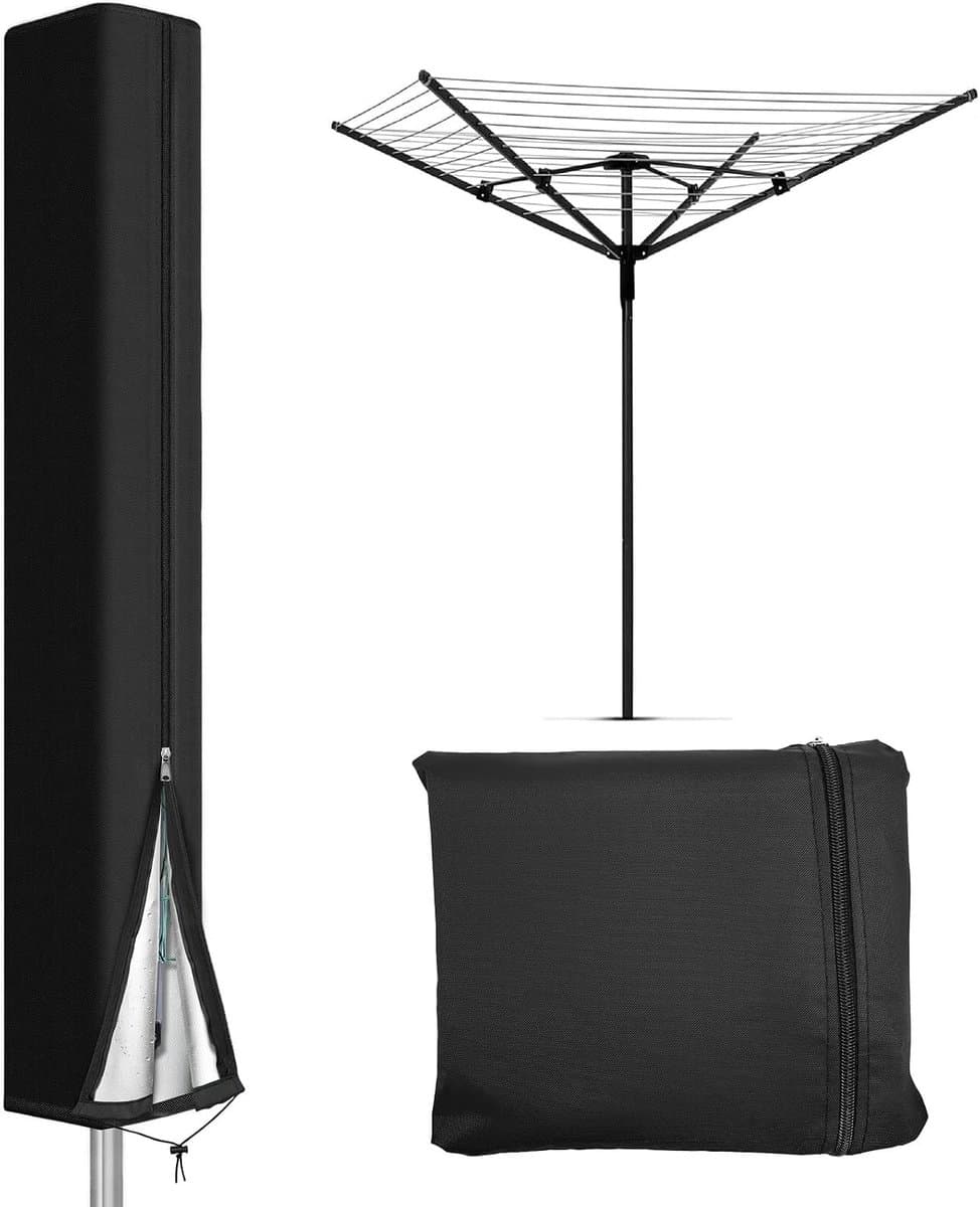 Droogmolen Beschermhoes - Lichtgrijs - 170 cm - Weerbestendig Oxford-stof met Ritssluiting - Voor Droogmolens en Wasschermen — afbeelding 1