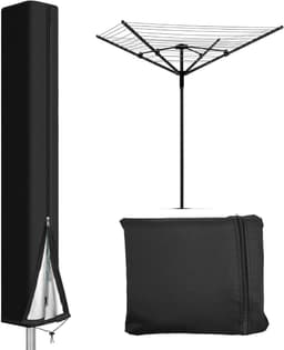 Droogmolen Beschermhoes - Lichtgrijs - 170 cm - Weerbestendig Oxford-stof met Ritssluiting - Voor Droogmolens en Wasschermen — thumbnail 1