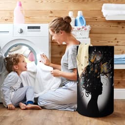 Wasmand met handgrepen - Opvouwbare mand - Kleding opbergen - Waterdichte binnenlaag - 40x69cm - Muziek Afbeelding — thumbnail 3