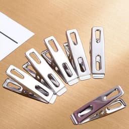 Wasknijpers – Wasknijpers – 100 stuks – Stevig en duurzaam – geschikt voor het ophangen van kleding en dekens – Windbestendig – Roestvrij staal – 1,0 mm platte clip zonder spijker — thumbnail 3