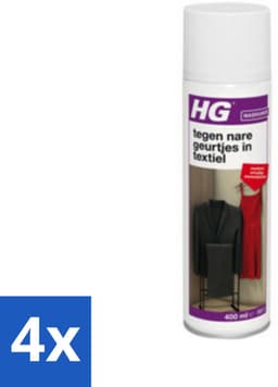 HG - Tegen Nare Geurtjes In Textiel - Natuurlijk Zuiveringsproces - Veilig Voor Alle Textiel - 400 ml - Voordeelverpakking - 4 stuks — thumbnail 4