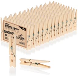 Duurzame Houten Wasknijpers van Berkenhout - 60 Stuks voor Kleding en Handwerk — thumbnail 1