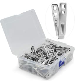 60 Stuks Roestvrijstalen Wasknijpers - Multifunctionele Kleding Clips en Voedsel Afdichting met Opbergdoos — thumbnail 1