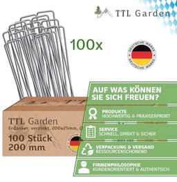 Grondankers voor Tuin en Camping - 100 Stuks Verzinkt 200mm Ø 3,8mm — thumbnail 3