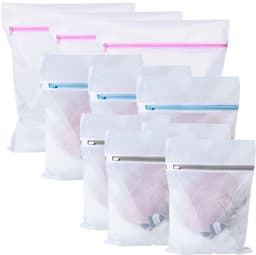IMPERATORIS® Waszakjes voor Wasmachine - Bescherming voor Fijne Was en Schoenen - Mesh Wasnet met Rits - Voorkomt Slijtage - Set van 10 - Wit - 50 x 40 cm , 40 x 30 cm , 30 x 24 cm — thumbnail 1