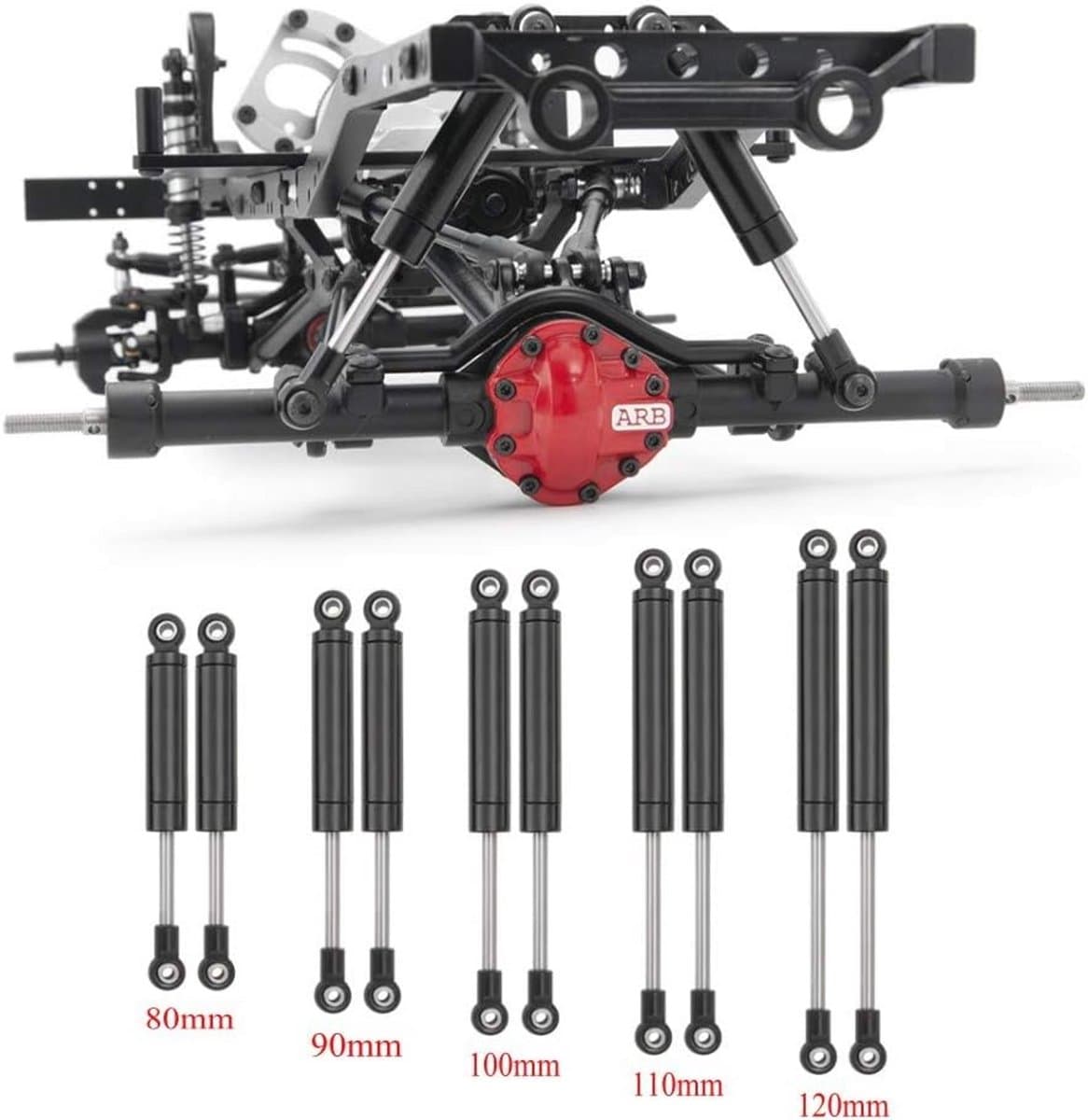 4 Stuks 110 mm RC Schokdempers voor 1/10 Crawlers - Ideaal voor Stabiliteit en Controle — afbeelding 1