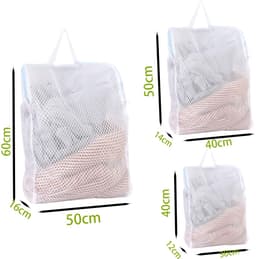 IMPERATORIS® Waszakjes voor Wasmachine - Bescherming voor Fijne Was en Schoenen - Mesh Wasnet met Rits - Voorkomt Slijtage - Set van 3 - Bluaw - 50 x 60 cm, 50 x 40 cm and 30 x 40 cm — thumbnail 4