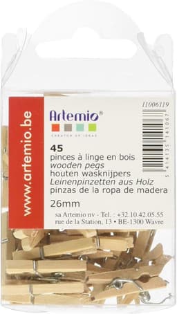 45 Mini Houten Wasknijpers - Kleine Beige Klemmetjes voor Craft & Decoratie — thumbnail 1