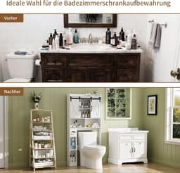 Wasmachinekast met Schuifdeuren en Opbergvakken voor Badkamer en Bijkeuken — thumbnail 5