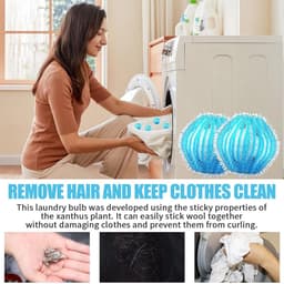 12 stuks herbruikbare haarvangers voor wasmachine - voor honden en katten - voor het verwijderen van dierenharen en pluisjes voor kleding - blauw — thumbnail 5
