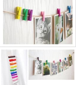 Mini houten wasknijpers 100 stuks - Veelkleurige clipjes voor kleding en foto's — thumbnail 3