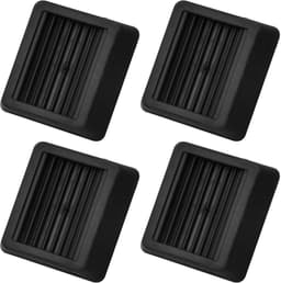 Set van 4 zwarte rubberen meubelonderzetters met wielstoppers — thumbnail 3
