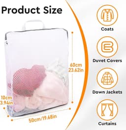 Vierdelige wasnetset - 50 x 60 cm - met handvat en ritssluiting - Stijl A — thumbnail 2