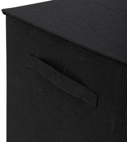 5Five Eureka sorteer wasmand - 74 liter - zwart - 37 x 37 x 60 cm - MDF/Polyester stof - met afsluitklep — thumbnail 3