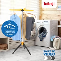 Stevig Inklapbaar Droogrek - Kleding Droogrek - Geschikt voor Thuisgebruik - 1 stuk - Wit - Metaal — thumbnail 2