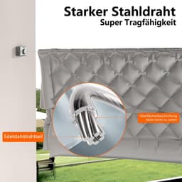 Uittrekbare Waslijn - 5,1 m voor Balkon en Badkamer - Sterk en Handig — thumbnail 2