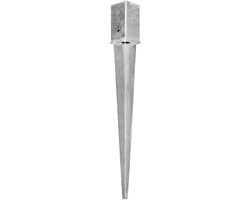 vidaXL - Grondpinnen - 12 - st - 8x8x76 - cm - gegalvaniseerd - staal - zilverkleurig — thumbnail 2