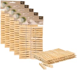 Ultra clean wasknijpers - 300x - bamboe hout - 7 cm - wasspelden knijpers - was ophangen - drogen — thumbnail 1