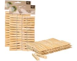 Wasknijpers - 120x - bamboe hout - 7 cm - wasspelden - knijpers - was ophangen — afbeelding 1