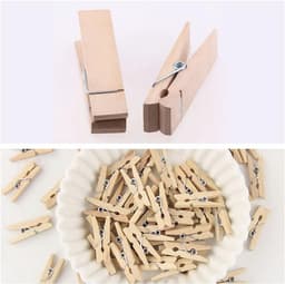 Mini Houten Klemmen - Decoratieve Wasknijpers voor Foto's en Ansichtkaarten (100 Stuks) — thumbnail 3