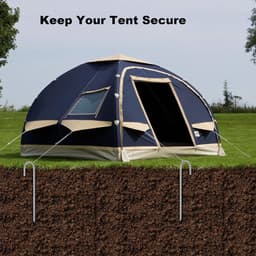 Zware J-haak wapening stakes - 6 stuks, verzinkt staal, grondankers voor tenten en trampolines — thumbnail 2