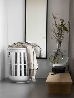 Zone Denmark Ume Wasmand met Deksel - 60 liter - Grijs - Kunststof - Ronde Wasmand met Hengsel - Wasbox of Opbergmand — thumbnail 2