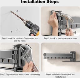 Goodivery ® Handige Opvouwbare en Draaibare Kledingdroger voor Muurmontage met Aluminium Constructie — thumbnail 5