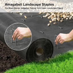 500Pack Tuinharingen-Staken 150mm-6inch voor Onkruidbestrijding Gazon - U-vormige Spijkerpennen - Gegalvaniseerde Grondpen — thumbnail 2